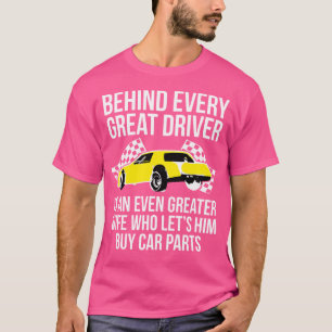 Camiseta Funny Husband Driver Great Wife Carreras Car Parts