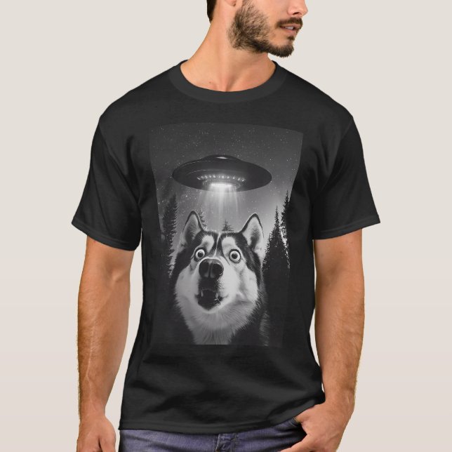 Camiseta Funny Husky Ufo Selfie (Anverso)