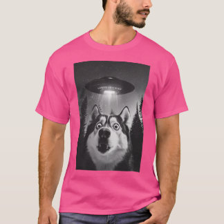 Camiseta Funny Husky Ufo Selfie