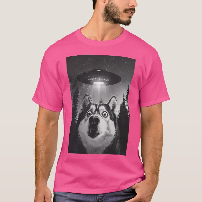 Camiseta Funny Husky Ufo Selfie (Anverso)