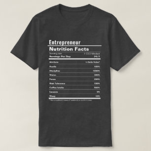 Camiseta Funny Hustle Nutrition Hacts para emprendedor