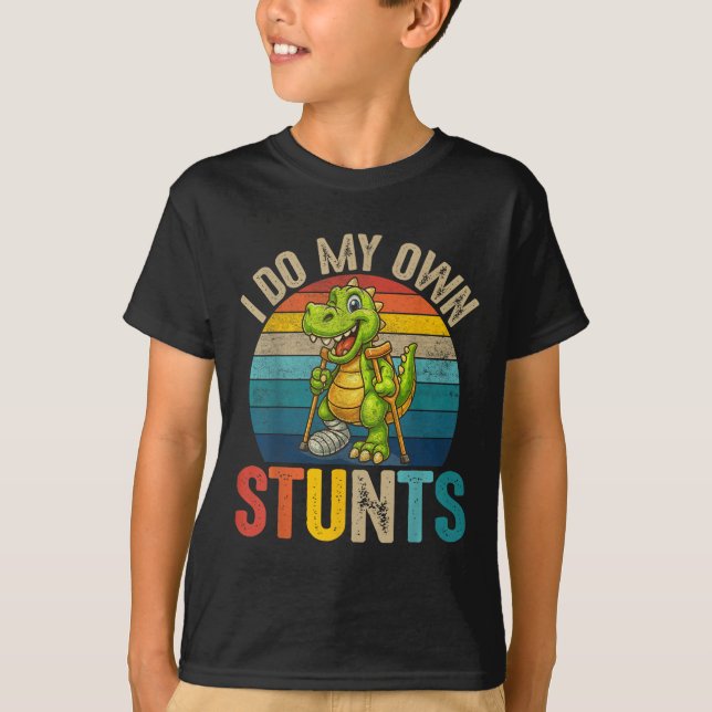 Camiseta Funny I Do My Own Stunts Dinosaur Surgery Injured  (Anverso)