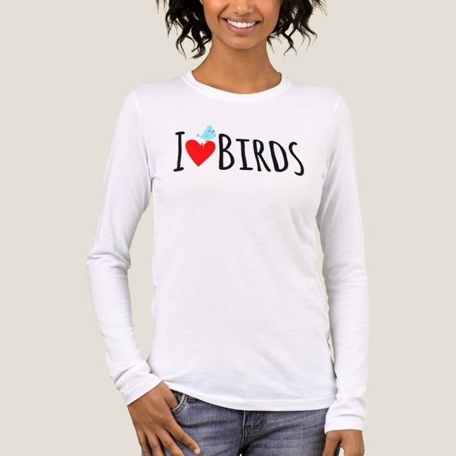 Camiseta  Funny I Love Birds  (Anverso)
