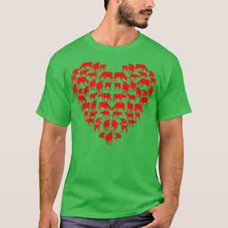 Camiseta Funny I Love My Cows Lovers Farmers Hearts Valenti