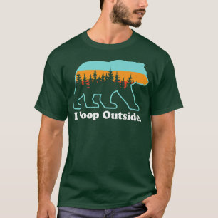 Camiseta Funny I Poop Outside Bear Outdoors Vintage Camping