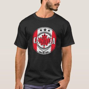 Camiseta Funny Ice Hockey Stick Maple Leaf Bandera Canadien