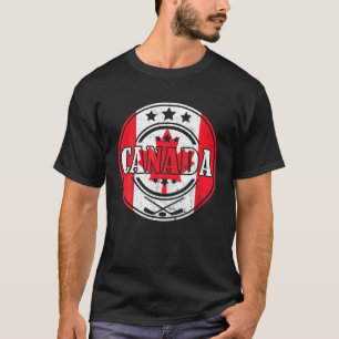 Camiseta Funny Ice Hockey Stick Maple Leaf Bandera Canadien