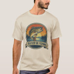 Camiseta Funny I'd Rather Be Fishing<br><div class="desc">Early morning mist rises from the quiet lake as the sun paints the water in warm golden light. A fisherman casts his line and waits for that familiar tug beneath the surface. This vintage retro bass fishing design captures the peaceful spirit of time spent on the water. Featuring a bold...</div>