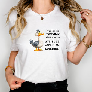 Camiseta Funny "Idiotas pasan" Angry Duck personalizado