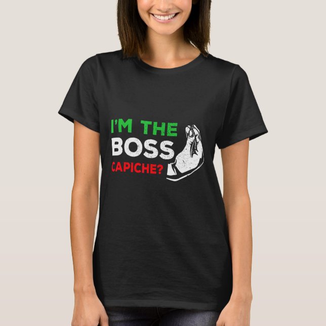 Camiseta Funny I'm The Boss Italian Nonna Nonno Cache Humor (Anverso)