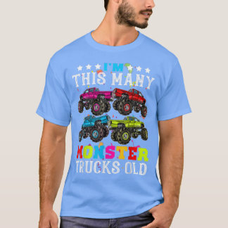 Camiseta Funny Im This Many Monster Truck Old 4th Birthday 