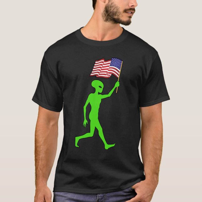 Camiseta FUNNY Independence Day ALIEN 4 de julio (Anverso)