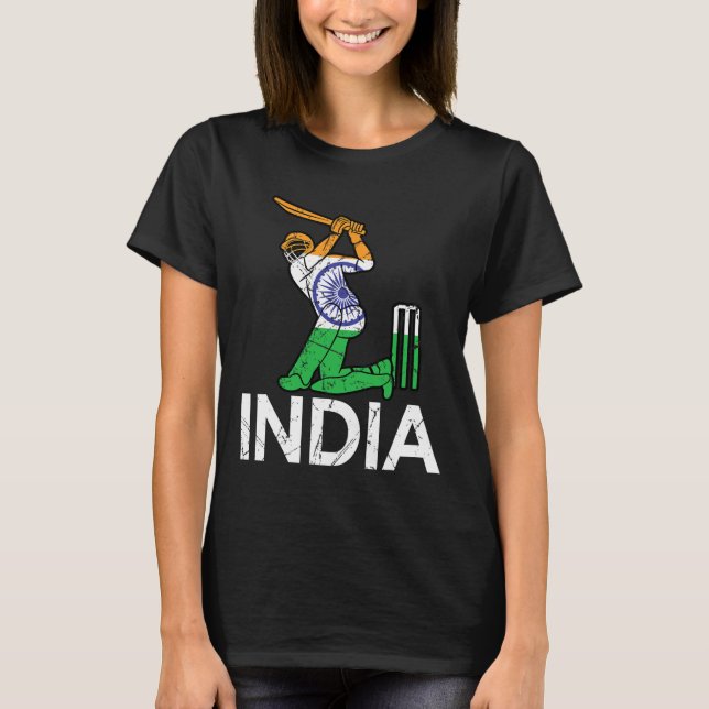 Camiseta Funny India Flag Cricket Supporters Tee Indian Cri (Anverso)