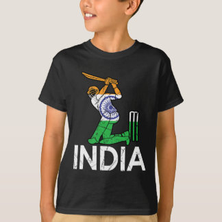 Camiseta Funny India Flag Cricket Supporters Tee Indian Cri