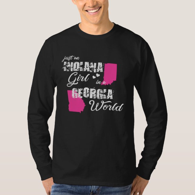 Camiseta Funny Indiana Shirts Just an Indiana girl in a Geo (Anverso)