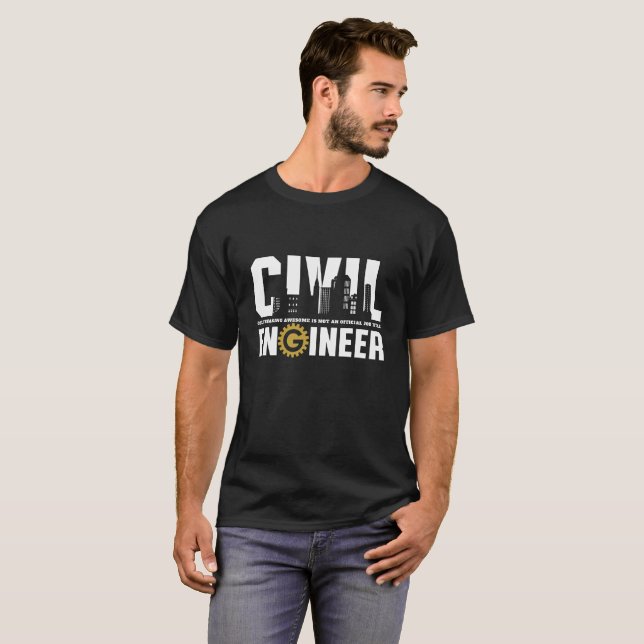 Camiseta Funny ingeniero civil estudiante de ingeniería civ (Anverso completo)
