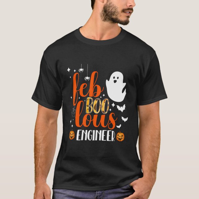 Camiseta Funny ingeniero ingeniero lindo fantasma Halloween (Anverso)