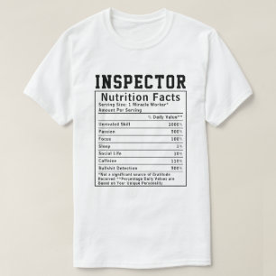 Camiseta Funny Inspector Nutrition Hechos Empleados