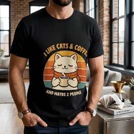 Camiseta Funny Introvert Cat I Like Cats & Coffee T-Shirt