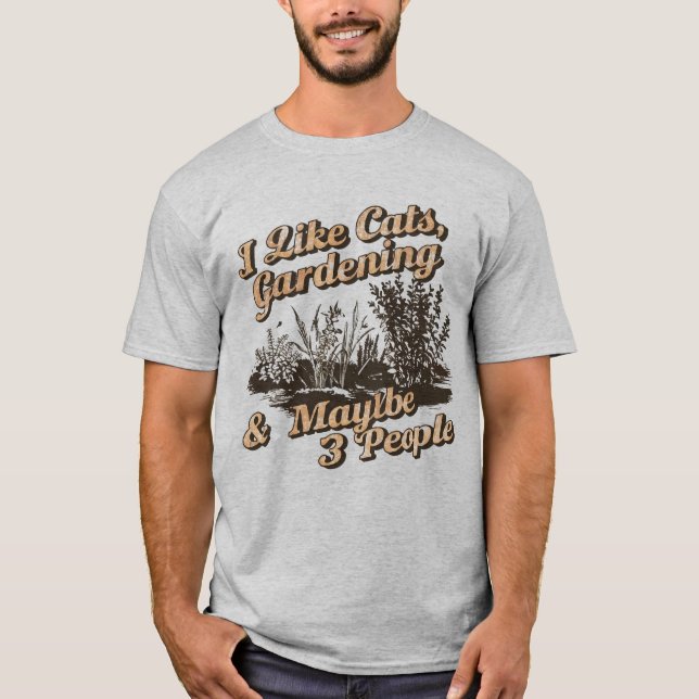 Camiseta Funny Introvert Gardening And Cats Lover Quote (Anverso)