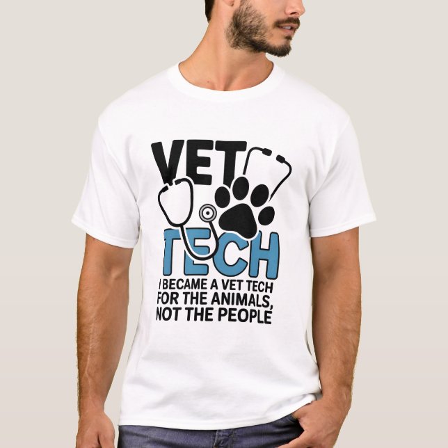 Camiseta Funny Introvert Vet Tech For The Animals Quote (Anverso)