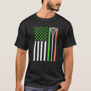 Camiseta Funny Irish American Flag Lacrosse St. Patrick's D
