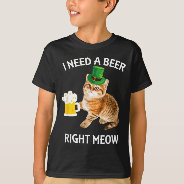 Camiseta Funny Irish Beer Cat St Patricks Day Drinking With (Anverso)