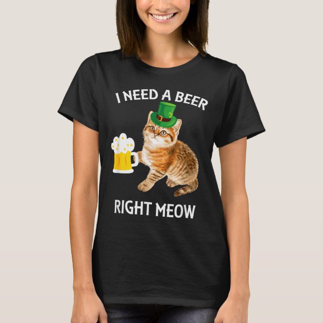 Camiseta Funny Irish Beer Cat St Patricks Day Drinking With (Anverso)