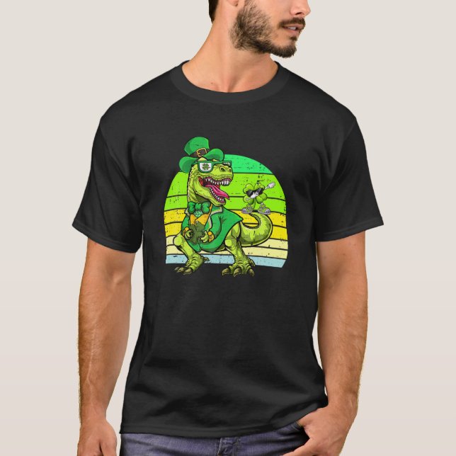 Camiseta Funny Irish Shamrock Dinosaur St Patricks Day Todd (Anverso)