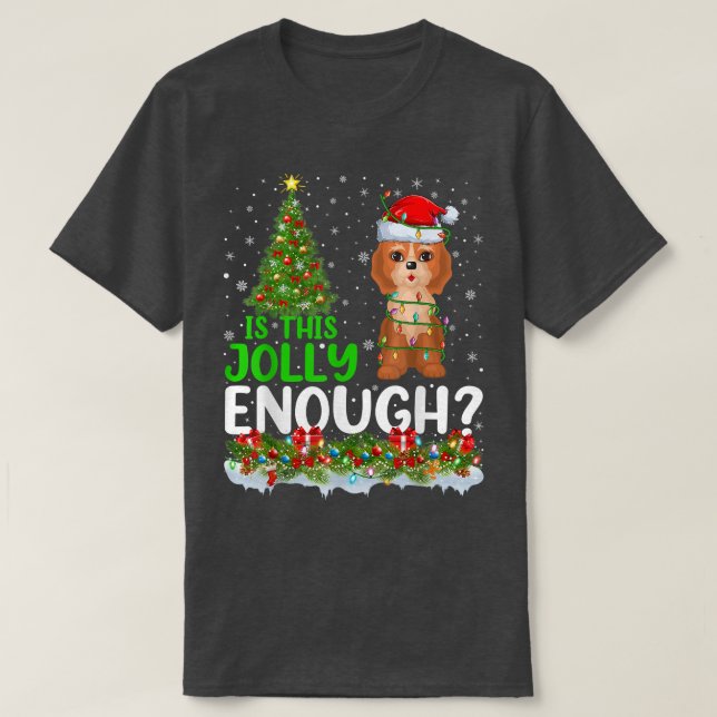 Camiseta Funny Is This Jolly Enough Santa Cockapoo Dog Chri (Diseño del anverso)