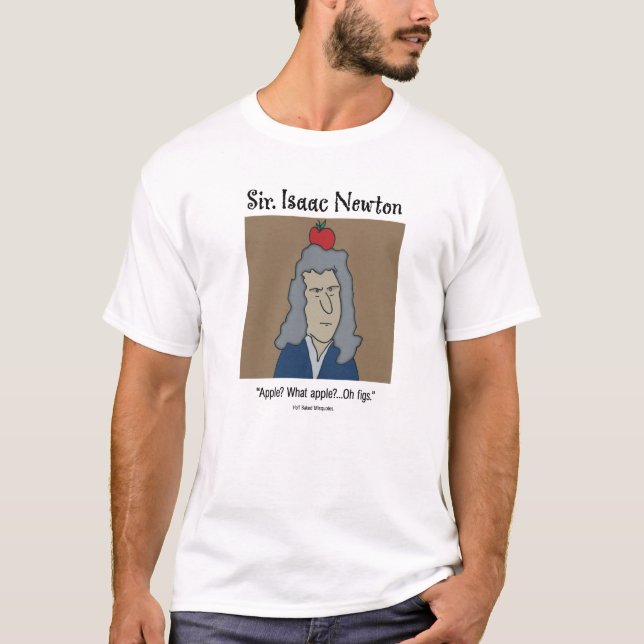 Camiseta Funny Isaac Newton - Blanco (Anverso)