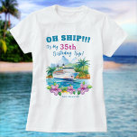 Camiseta Funny Island Cruise Ship Cumpleaños<br><div class="desc">Prepárate para navegar con estilo con la camiseta divertida del crucero de la isla tropical. Esta graciosa camisa es perfecta para cualquiera que celebre su cumpleaños en un viaje de crucero. Con su juguetón "¡Oh barco! Es el lema "Mi viaje de cumpleaños", puedes personalizar esta camisa añadiendo tu edad, lugar...</div>