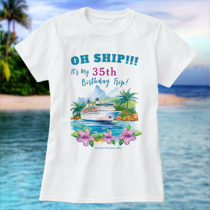 Camiseta Funny Island Cruise Ship Cumpleaños