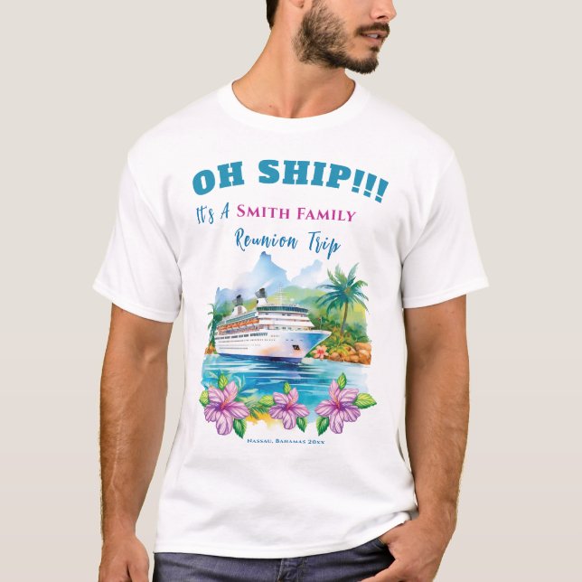 Camiseta Funny Island Cruise Ship Reunion (Anverso)
