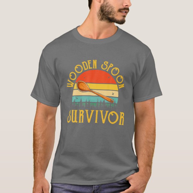 Camiseta Funny Italiana Gusano Sobreviviente de Cucharas de (Anverso)