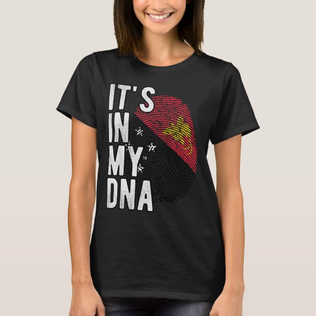 Camiseta Funny It's In My Dna Papua New Guinea Flag Fingerp (Anverso)