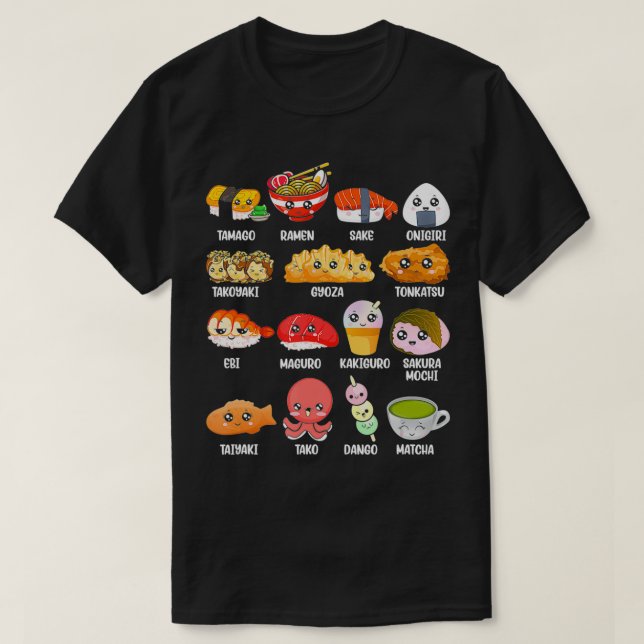 Camiseta Funny Japanese Asian Food Fan Kawaii Ramen Sushi J (Diseño del anverso)