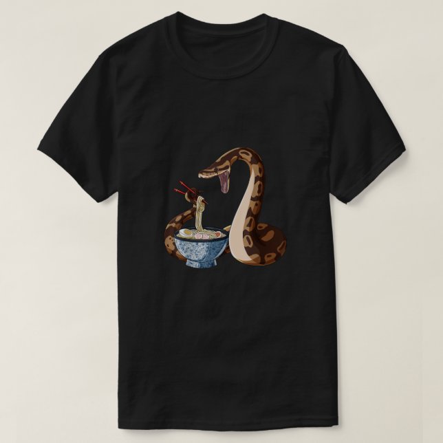 Camiseta Funny Japanese Kawaii Ramen Snake Ball Python0 (Diseño del anverso)