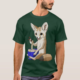 Camiseta Funny Japonés Kawaii Ramen Noodles Fennec Fo