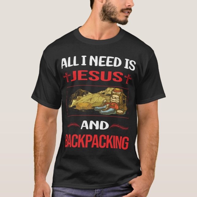 Camiseta Funny Jesus Backpacking Backpack Backpacker mochil (Anverso)