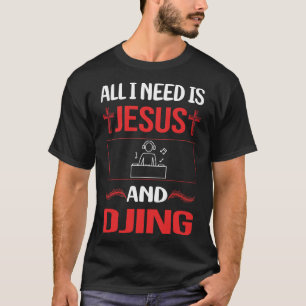 Camiseta Funny Jesus Djing DJ Disk Jockey Deejay