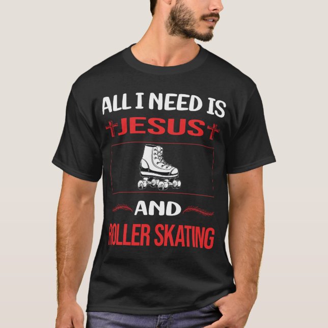 Camiseta Funny Jesús Roller Skate Skater (Anverso)