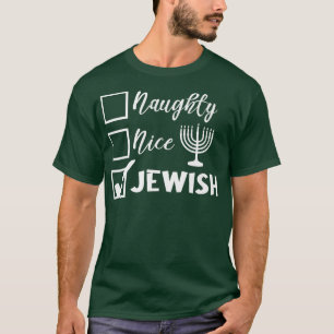 Camiseta Funny Jewish Holiday Naughty Nice Jewish Happy Han
