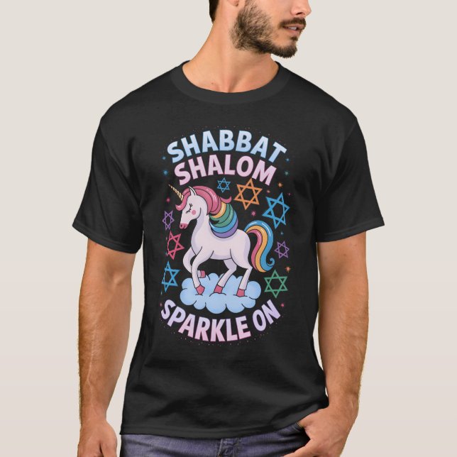 Camiseta Funny Jewish Unicorn Hanukkah Shabbat Shalom Spark (Anverso)
