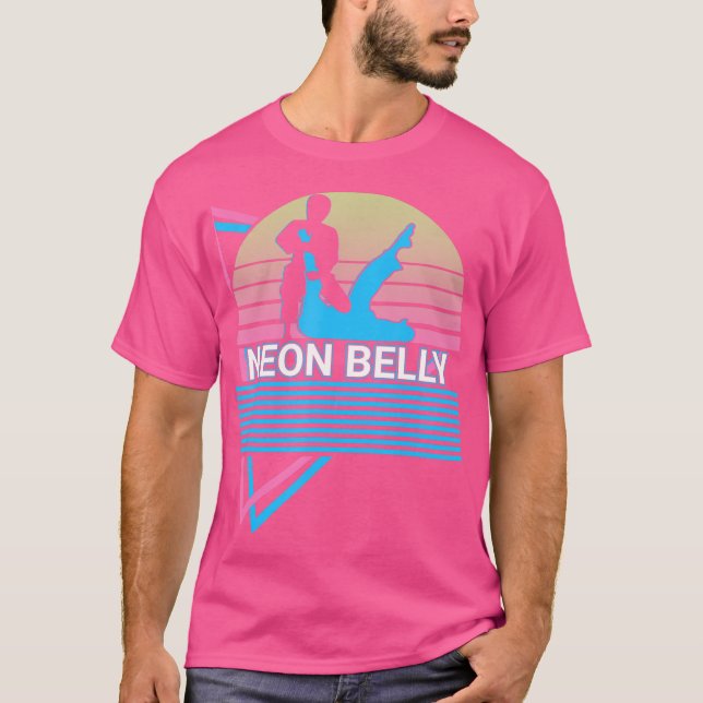 Camiseta Funny Jiu Jitsu Bjj Retro Neon Belly (Anverso)