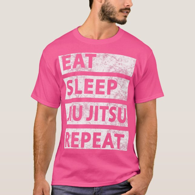 Camiseta Funny Jiu Jitsu Eat Sleep Jiu Jitsu (Anverso)