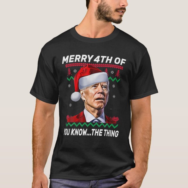 Camiseta Funny Joe Biden Happy 4Th Of Christmas Confused 4T (Anverso)