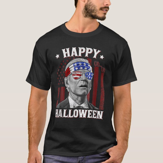 Camiseta Funny Joe Biden Happy Halloween Confused 4Th Of Ju (Anverso)