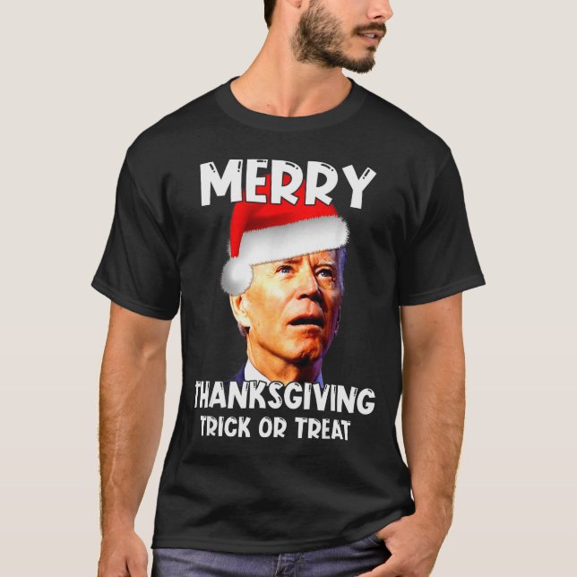 Camiseta Funny Joe Biden Santa Hat Merry Thanksgiving Chris (Anverso)