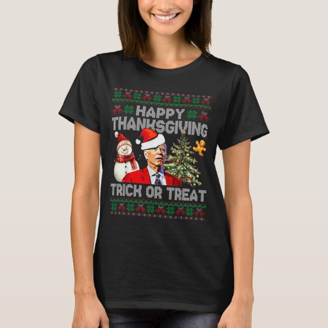 Camiseta Funny Joe Biden Santa Merry Thanksgiving Christmas (Anverso)